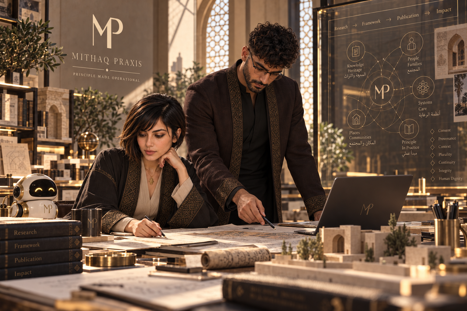 Researchers mapping relationships between people, knowledge, systems, and public papers.